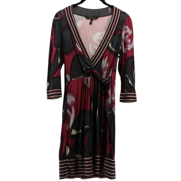 Y2K BCBGMaxazria Multicolor Watercolor Bodycon Party Cocktail Dress Size XS - Picture 2 of 9